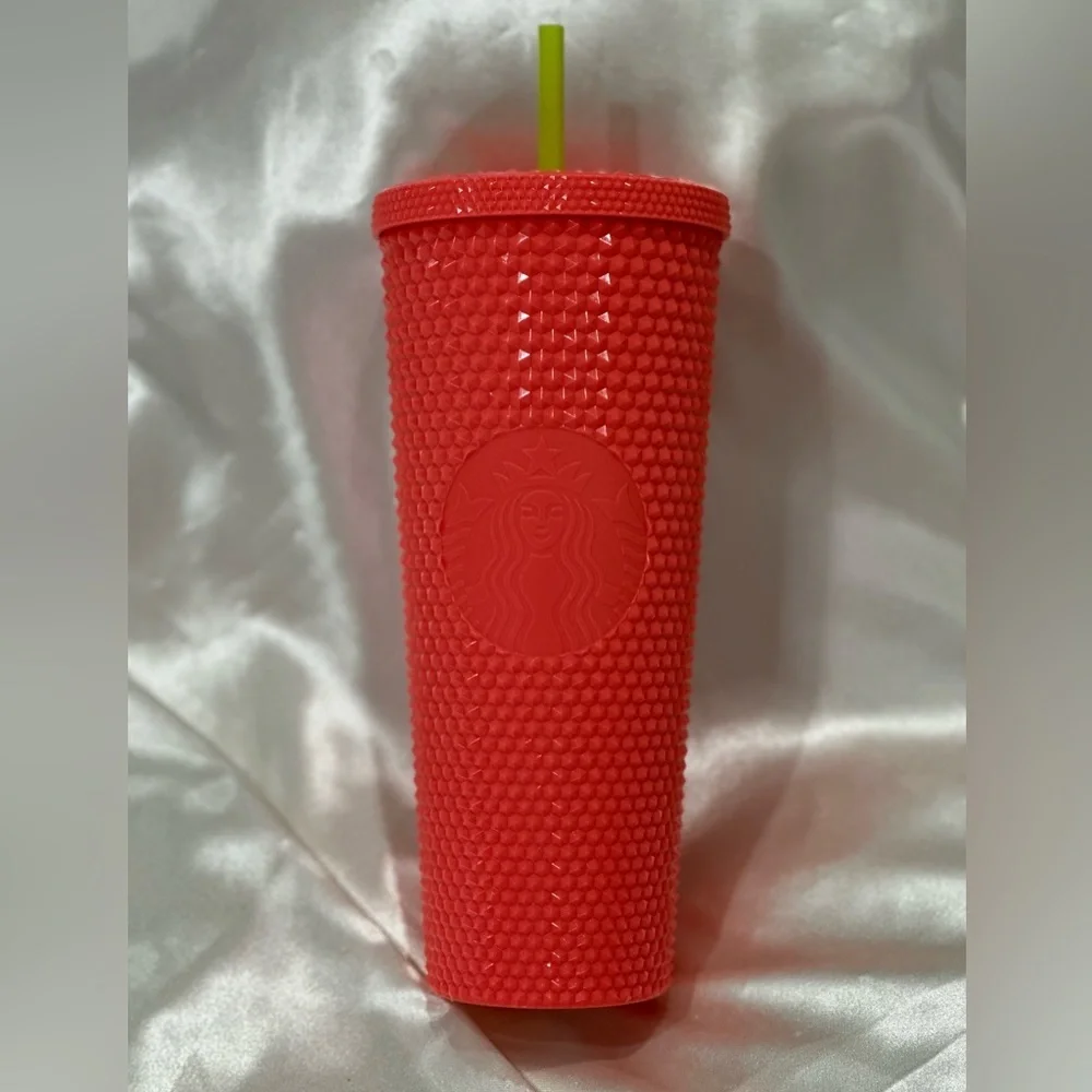 Starbucks Dragon Fruit Summer Tumbler Venti Cup 2022 Studded Coral Beach Vacay